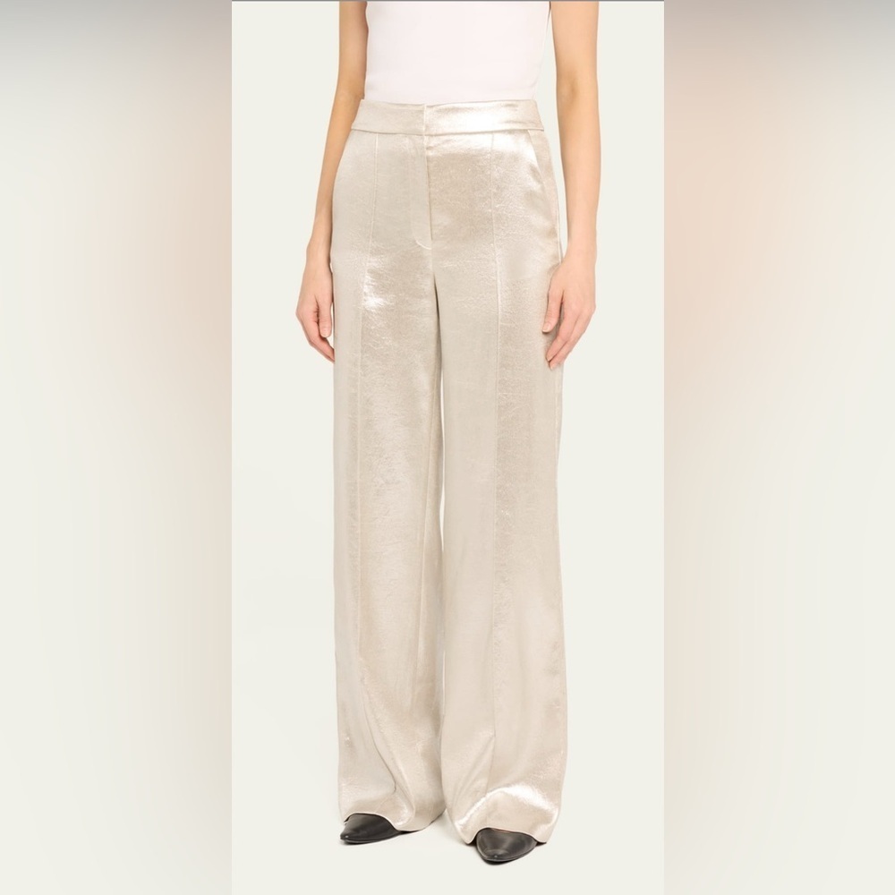NWT Veronica Beard Millicent Suiting Silver Wide Leg Pants Size 12